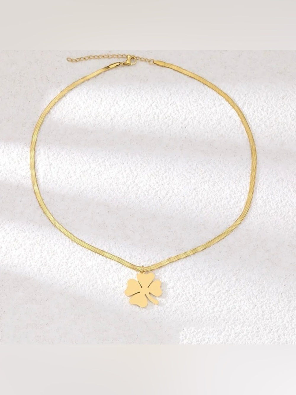 Stainless Steel Four-Leaf Clover Pendant Necklace